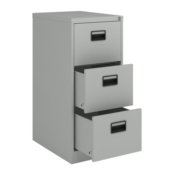 Ladekast Rääkkylä 103x45x62 cm staal met 3 lades grijs [en.casa]