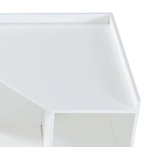 [en.casa] Kinderkast Måsøy hoekkast met 3 opbergdozen 100x56,5x56,5 cm wit roze blauw geel