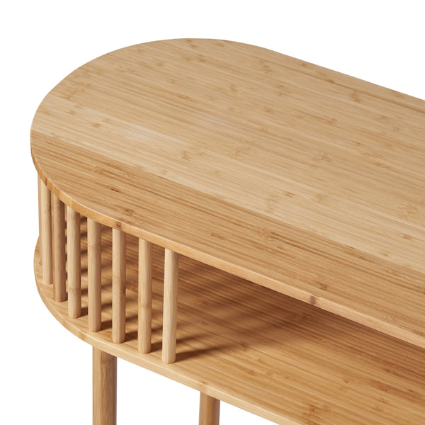 [en.casa] Console tafel Pomarkku ovaal 120x39x85 cm bamboe