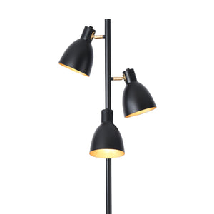 lux.pro Staande lamp Witney vloerlamp 154 cm 3xE14 zwart en goudkleurig
