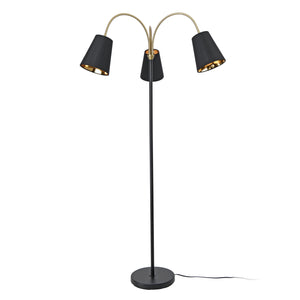 lux.pro Staande lamp Wycombe vloerlamp 154 cm 3xE14 zwart en goudkleurig