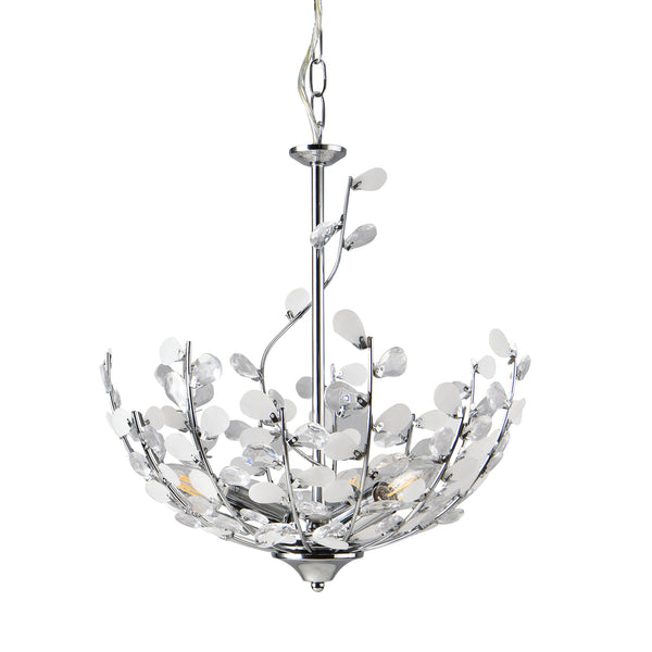 Hanglamp Ampthill met kunstkristallen 3xE14 chroomkleurig lux.pro