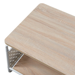 [en.casa] Salontafel Dyrøy 43x100x50 cm wit eikenkleurig en grijs