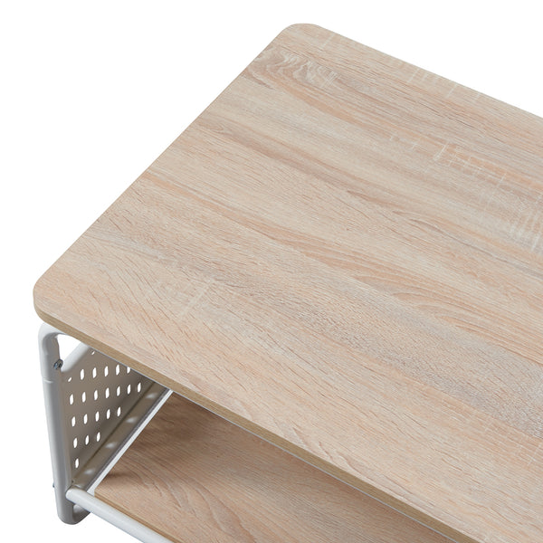 [en.casa] Salontafel Dyrøy 43x100x50 cm wit eikenkleurig en grijs