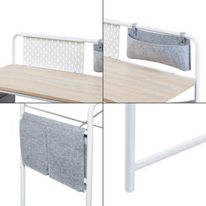 [en.casa] Bureau Dyrøy 98x98x46 cm wit eikenkleurig en grijs