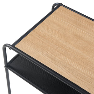 [en.casa] Bijzettafel Krødsherad 55x51x36 cm zwart en eikenkleurig