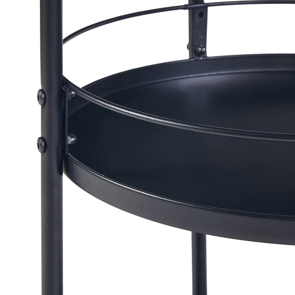 [en.casa] Keukentrolley Munkedal 75xØ45 cm zwart