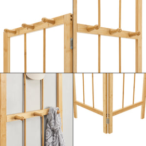 Wandkapstok Hyllestad opvouwbaar 165,5x90x8 cm bamboe [en.casa]