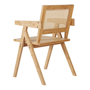 Eetkamerstoel Asikkala 79x50x50 cm bamboe rotan look naturel [en.casa]