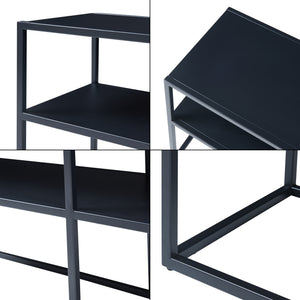 TV meubel Solund staal 120x30x46 cm zwart [en.casa]