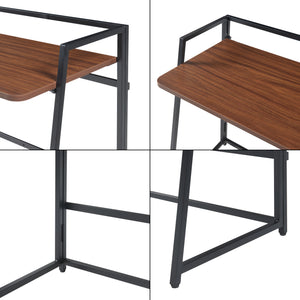 [en.casa] Bureau Ringerike opvouwbaar 104,5x53x85,5 cm zwart en walnootkleurig