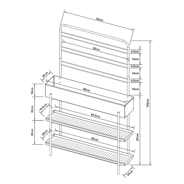 Plantenrek Aalsmeer met verhoogde plantenbak zwart casa.pro