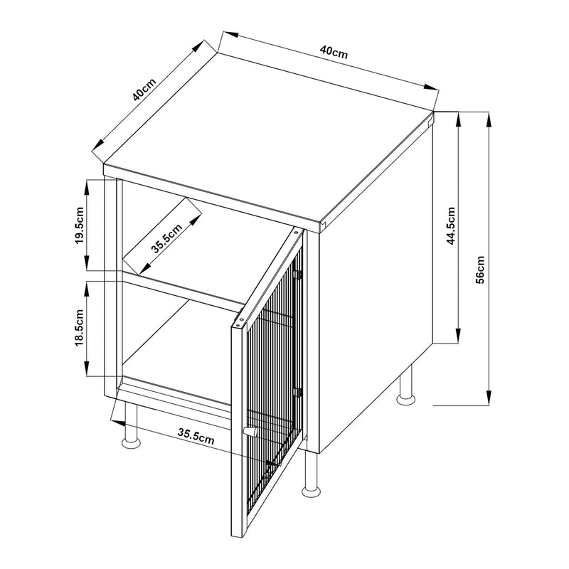 Maatschets Nachtkast Lindau 56x40x40 cm cremewit [en.casa]