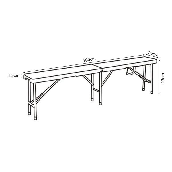 Tuinbank Ljusnarsberg opvouwbaar 180x25x43 cm wit [en.casa]