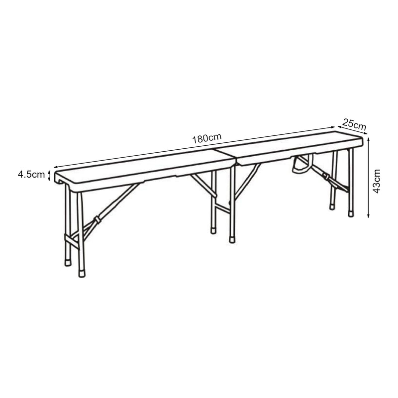 Maatschets Tuinbank Ljusnarsberg opvouwbaar 180x25x43 cm wit [en.casa]