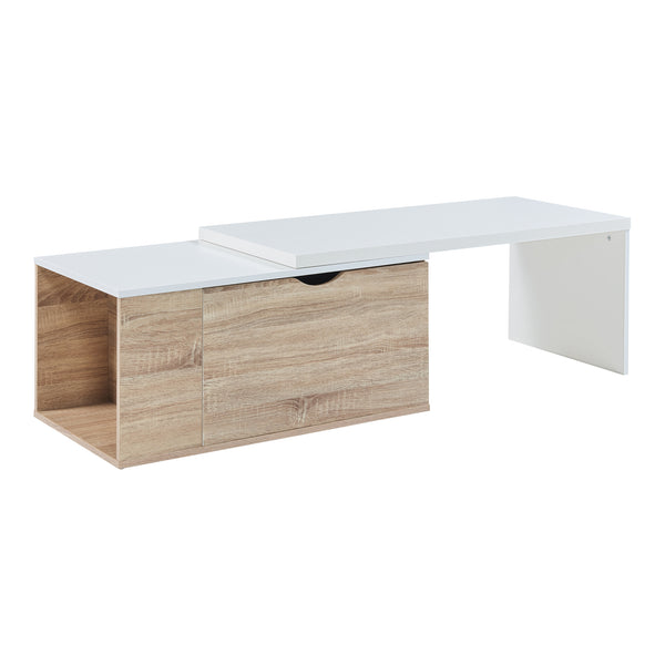 Bijzettafel Österåker 100x47,5x40 cm houtkleurig en wit [en.casa]