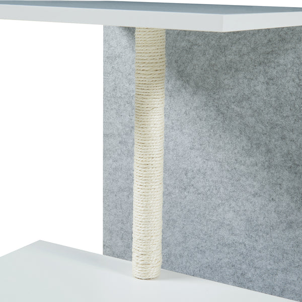 Bijzettafel Masfjorden met krabpaal 60x40x40 cm wit [en.casa]