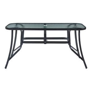 casa.pro Tuinset Aradeo 7-delig tuintafel met tuinstoelen zwart