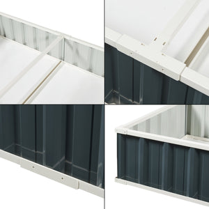 Moestuinbak Albrandswaard met 1 paar handschoenen 258x90x30 cm antracietgrijs [en.casa]