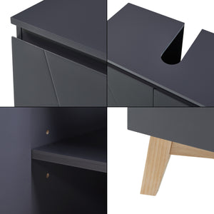 Wastafelonderkast Overath 60x60x30 cm grijs en houtkleurig [en.casa]