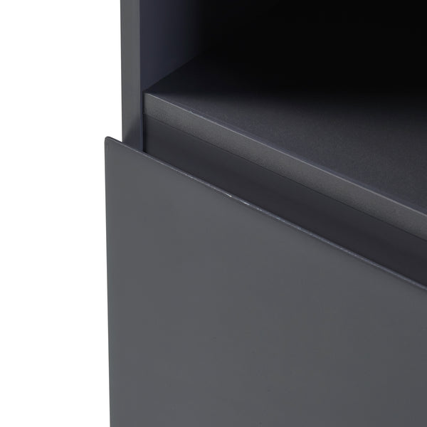 Badkamerkast Overath kolomkast 160x30x30 cm grijs en houtkleurig [en.casa]