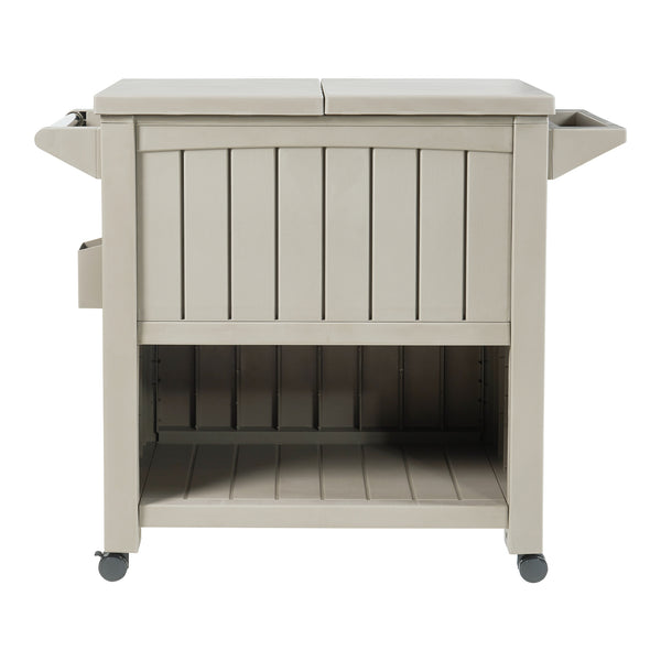 Trolley Arsita serveerwagen voor buiten 102x47x87 cm beige en houtkleurig casa.pro