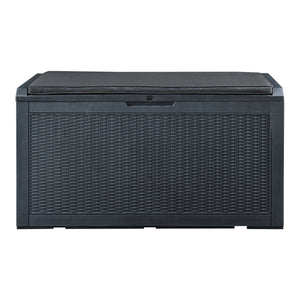 Tuin opbergbox Atella 65x122x54,5 cm zwart rotan look casa.pro