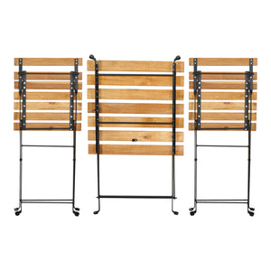 Bistroset Bovino 3-delig tuintafel met 2 tuinstoelen zwart en naturel casa.pro