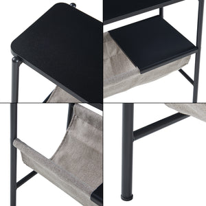 Bijzettafel Samnanger 60x28x53 cm zwart en grijs [en.casa]