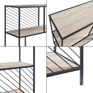 Console tafel Övertorneå 100x30x75 cm zwart en eikenkleurig [en.casa]