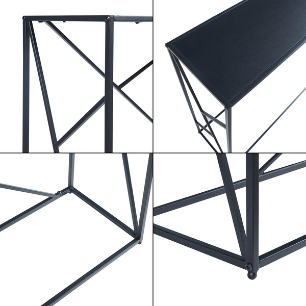 Console tafel Rättvik 120x30x80 cm zwart [en.casa]