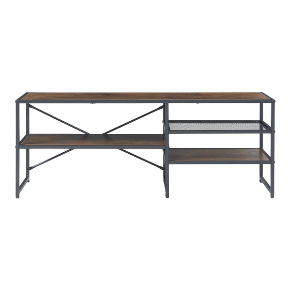 TV meubel Västiarharg 120x30x46 cm zwart en walnootkleurig [en.casa]
