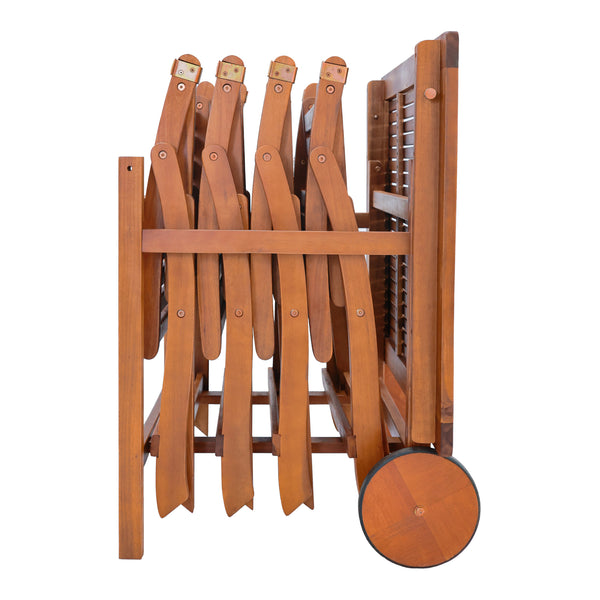 Tuinset Ancarano 5-delig tuintafel met 4 tuinstoelen houtkleurig FSC®-gecertificeerd [en.casa]