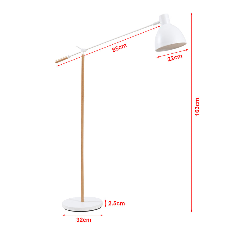 Maatschets Staande lamp Banchory vloerlamp 163 cm houtkleurig en wit E27 lux.pro