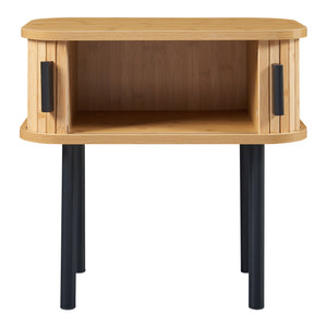 Bijzettafel Tvedestrand 48x30x45 cm bamboe naturel en zwart [en.casa]