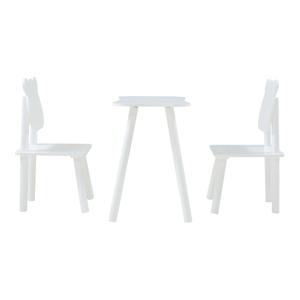 Kindertafel met 2 kinderstoelen Panjang wit [en.casa]