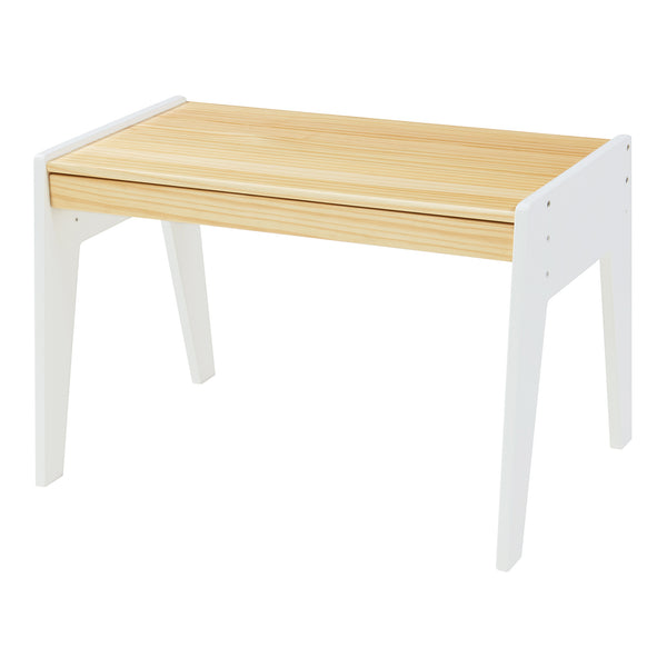 Kindertafel met kinderstoel Skinnskatteberg naturel en wit [en.casa]