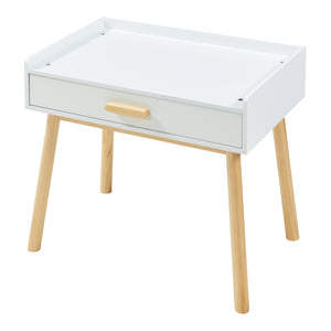 Kindertafel met kinderstoel Skjervøy naturel en wit [en.casa]