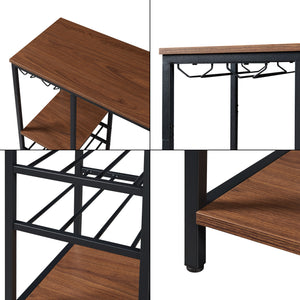 Bartafel Stjørdal 120x40x105 cm zwart en walnootkleurig [en.casa]