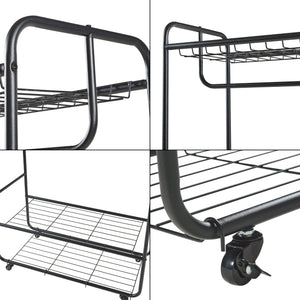 Kledingkast Vestvågøy open kast op wielen 176x90x40 cm zwart [en.casa]