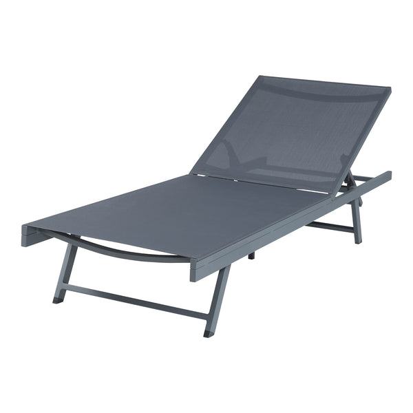 Ligbed Baragiano met tuintafel 3-delig set antraciet en donkergrijs casa.pro