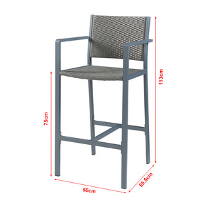 Tuinbarset Avise 3-delig bartafel met barkrukken antraciet en donkergrijs casa.pro
