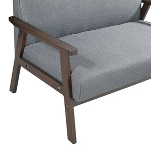 2-zitsbank Kinda 121x69x75 cm houtkleurig en grijs [en.casa]