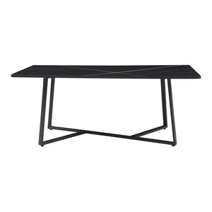 Salontafel Riskiften marmerlook zwart en zwart 120x60x48 cm [en.casa]
