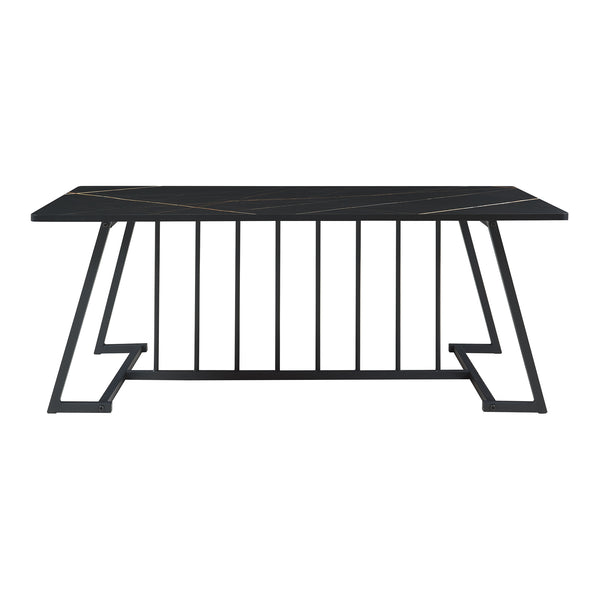 Salontafel Nospoo marmerlook zwart 120x60x46 cm [en.casa]