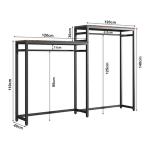Kledingrek Skestbyena 240x40x170 cm zwart en walnootkleurig [en.casa]