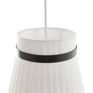 Hanglamp Broughton E27 stoffen lampenkap wit met zwarte ring lux.pro