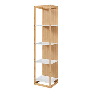 Open kast met spiegel As 170x40x35 cm naturel en wit [en.casa]