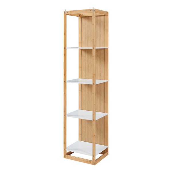 Open kast met spiegel As 170x40x35 cm naturel en wit [en.casa]