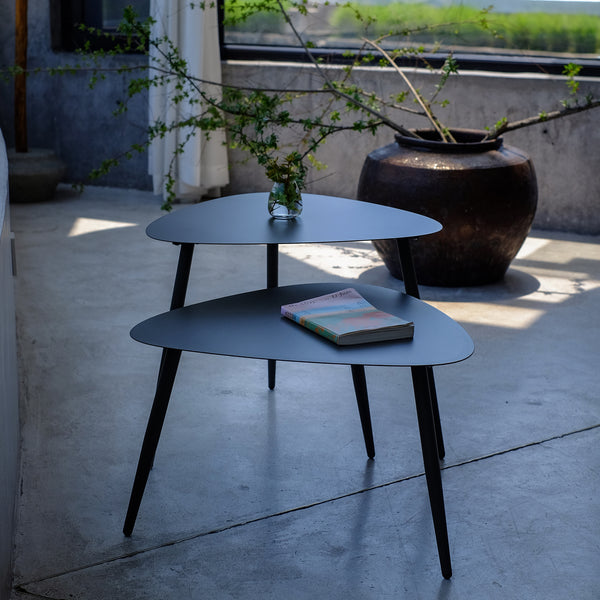 Salontafel set Aymavilles 2-delig tuintafels antracietgrijs casa.pro